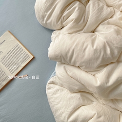 家纺货源 南通家纺 一件代发（总）阿曼达 2025新款ins博主风纯色混搭双色水洗棉四件套