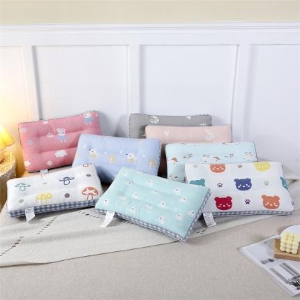 （总）可可枕芯 儿童卡通枕头六层纱布全棉婴儿枕芯羽丝绒定型枕