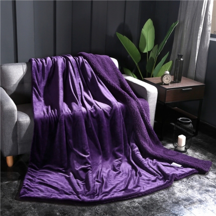 网客家纺 ULTIMATE顶 级羊羔绒毛毯升级版温莎紫